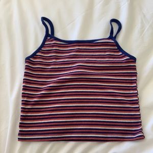 Forever 21 Striped Cropped Tank Womens Size S
